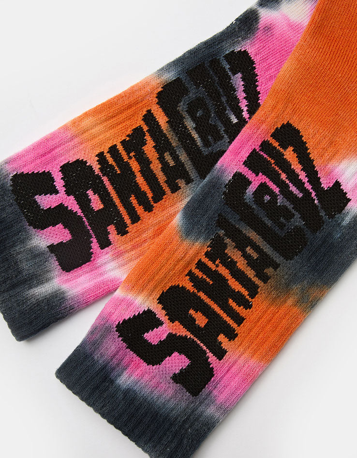 Santa Cruz Ad Rip Crew Socks - Pink Tie Dye