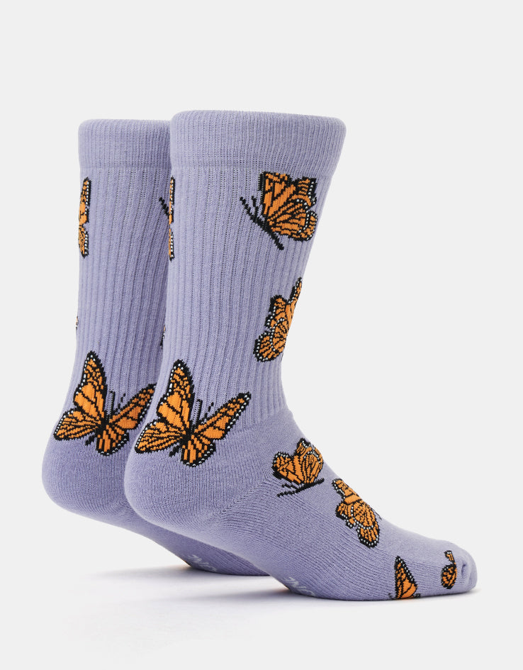 Route One Butterflies Crew Socks - Purple