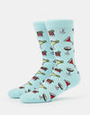Route One Cocktails Crew Socks - Light Blue