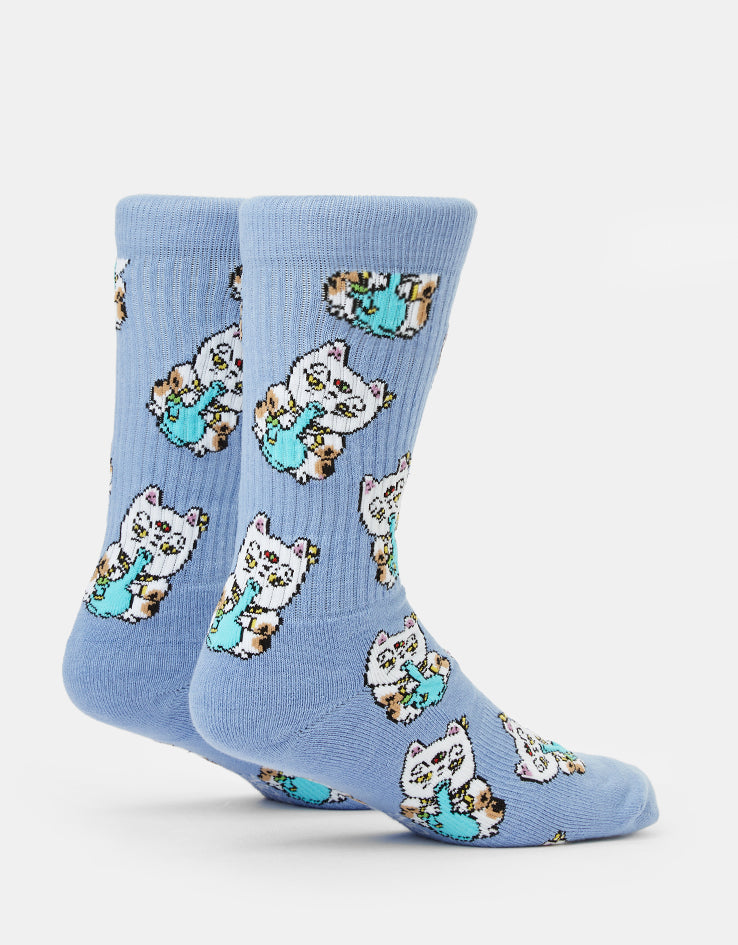 Route One Meowijuana Crew Socks - Lilac