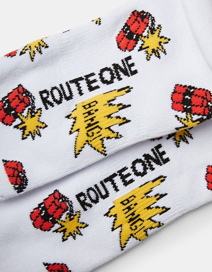 Route One Dynamite Crew Socks - White