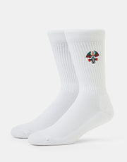 Route One Monster Truck Crew Socks - White