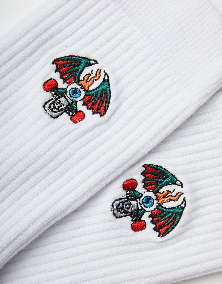 Route One Monster Truck Crew Socks - White