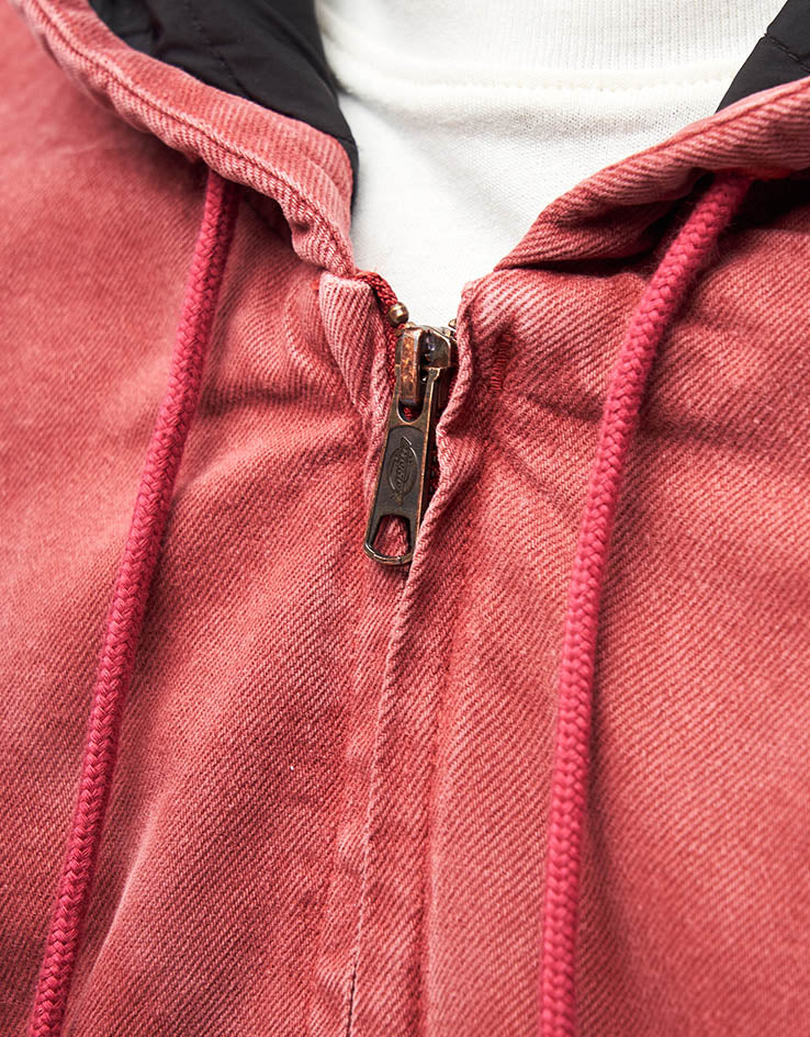 Dickies Lined Denim Hooded Bomber - Garnet