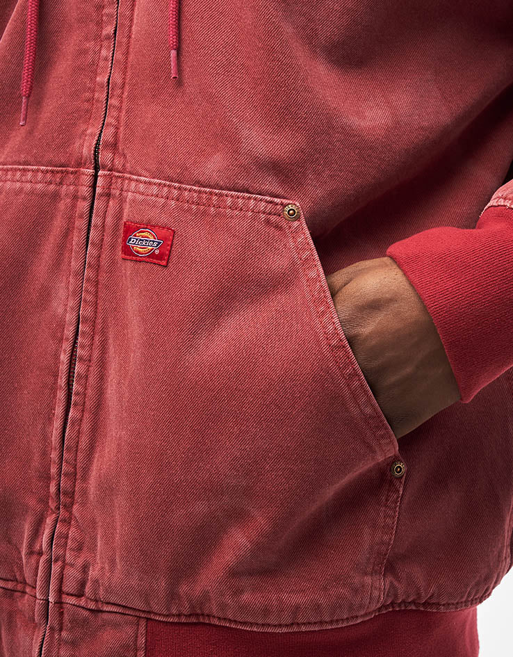 Dickies Lined Denim Hooded Bomber - Garnet