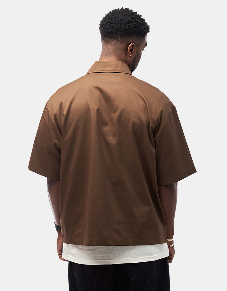 Dickies Cadiz Quarter Zip S/S Shirt - Timber Brown