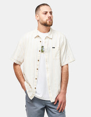 Brixton Cru Striped Dobby S/S Shirt - Off White