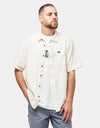 Brixton Cru Striped Dobby S/S Shirt - Off White