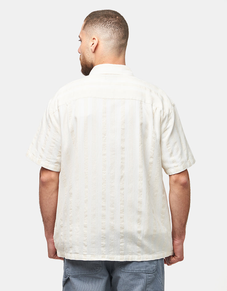 Brixton Cru Striped Dobby S/S Shirt - Off White
