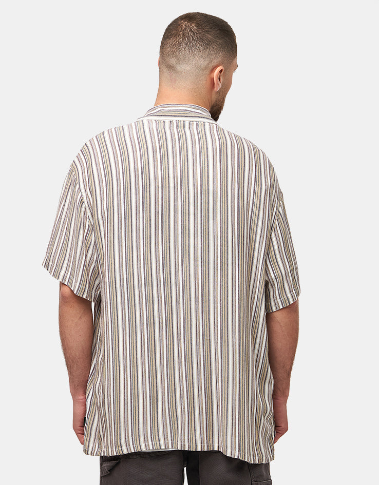 Brixton Bunker Twisted Stripe S/S Shirt - Robust Red