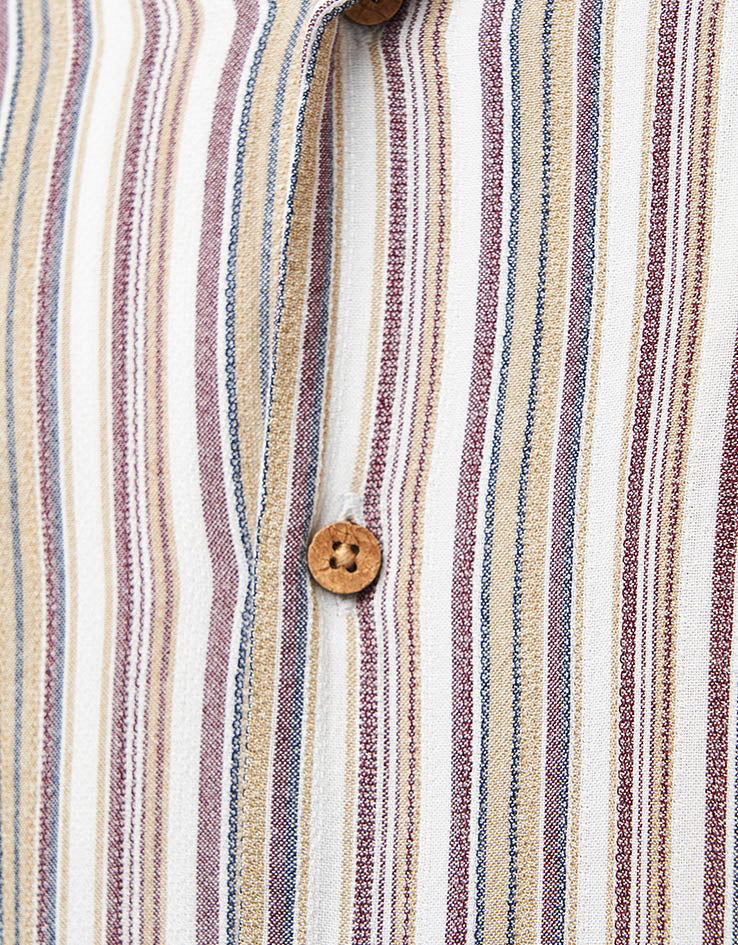 Brixton Bunker Twisted Stripe S/S Shirt - Robust Red