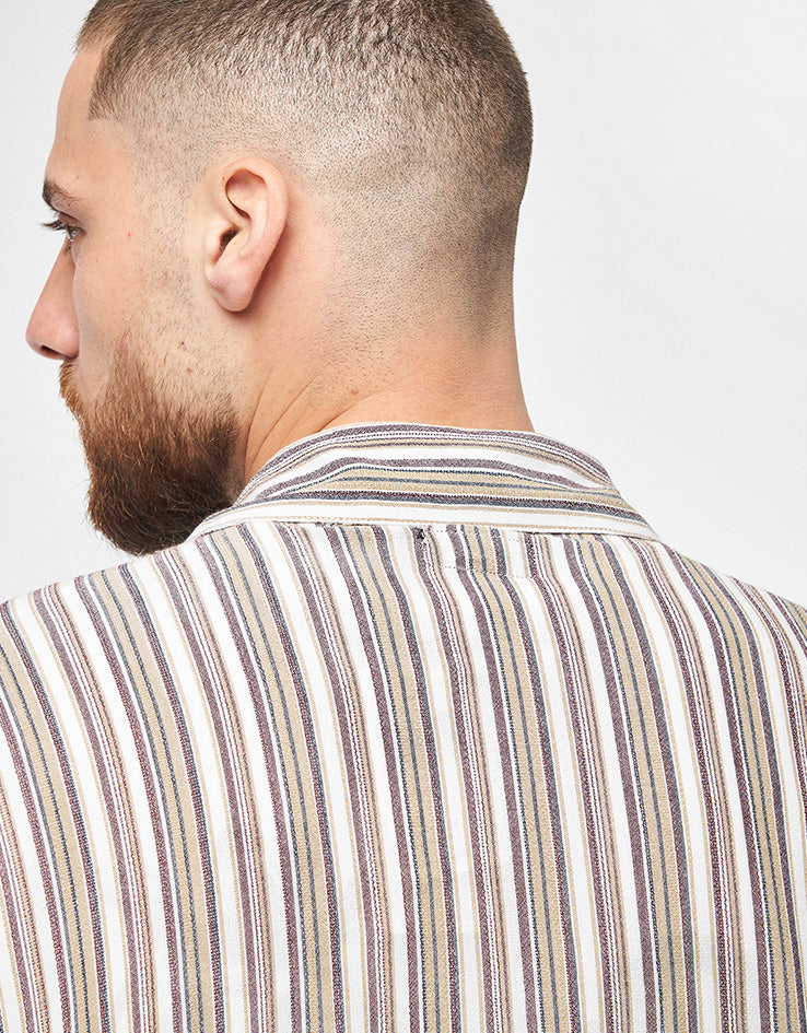 Brixton Bunker Twisted Stripe S/S Shirt - Robust Red