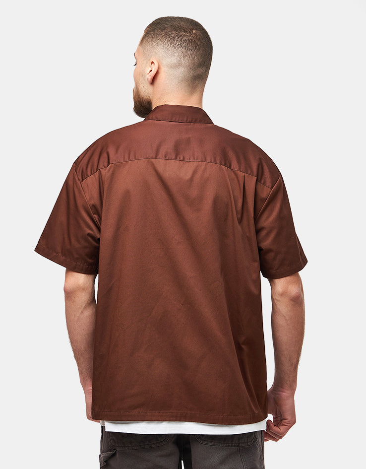 Brixton Builders Olson S/S Shirt - Chocolate