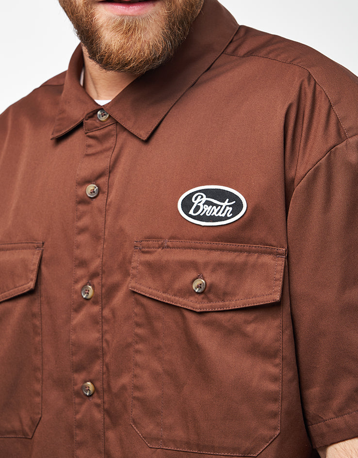 Brixton Builders Olson S/S Shirt - Chocolate