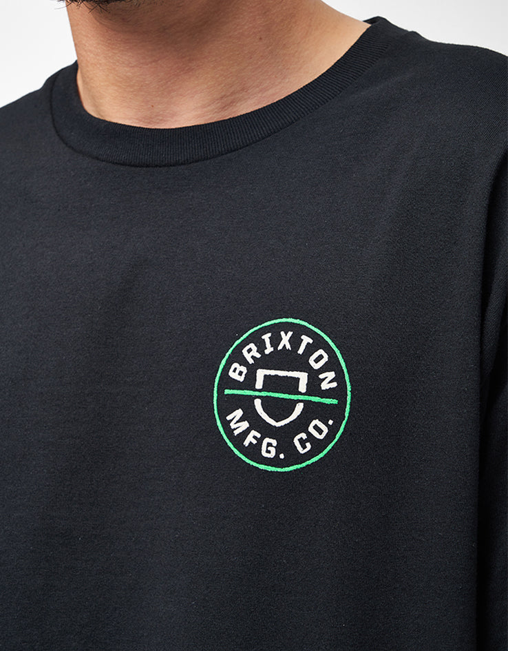 Brixton Crest II T-Shirt - Black/Stone/Green