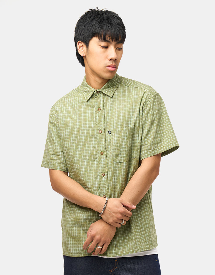 Pass Port Workers Check S/S Shirt - Sage
