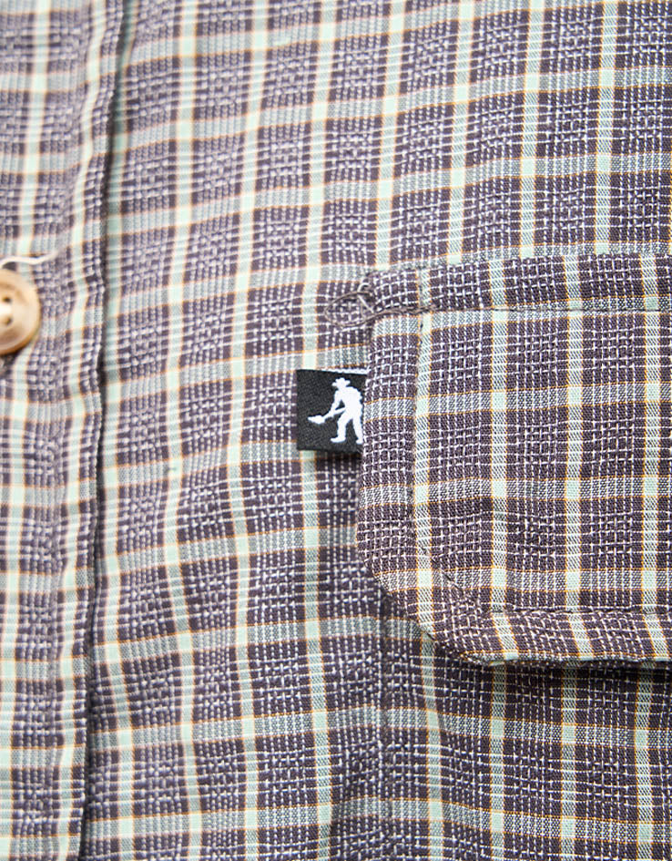 Pass Port Workers Check L/S Shirt - Grey