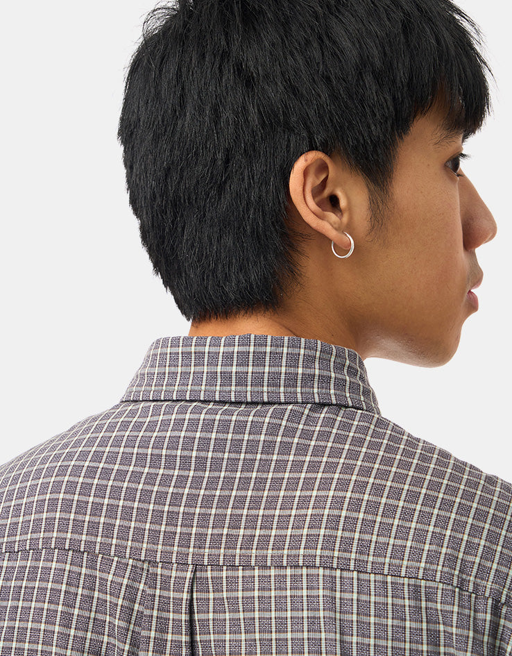 Pass Port Workers Check L/S Shirt - Grey