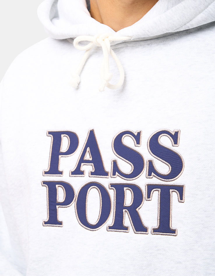 Pass Port Official Stacked Applique Pullover Hoodie - White Marle