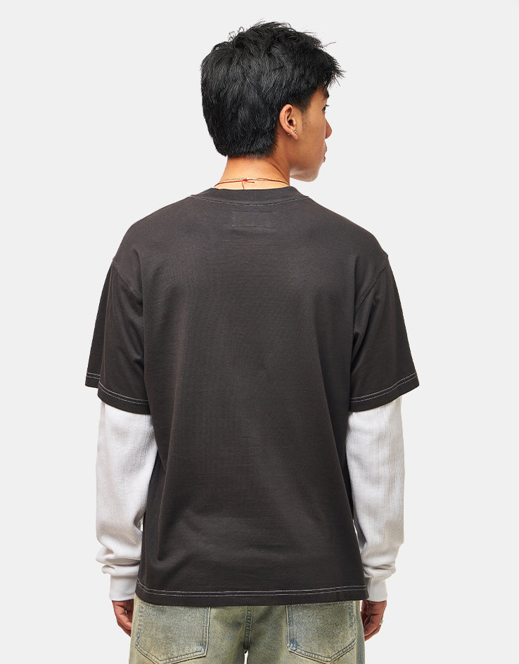 Welcome Brevity Layered L/S Knit - Black/White