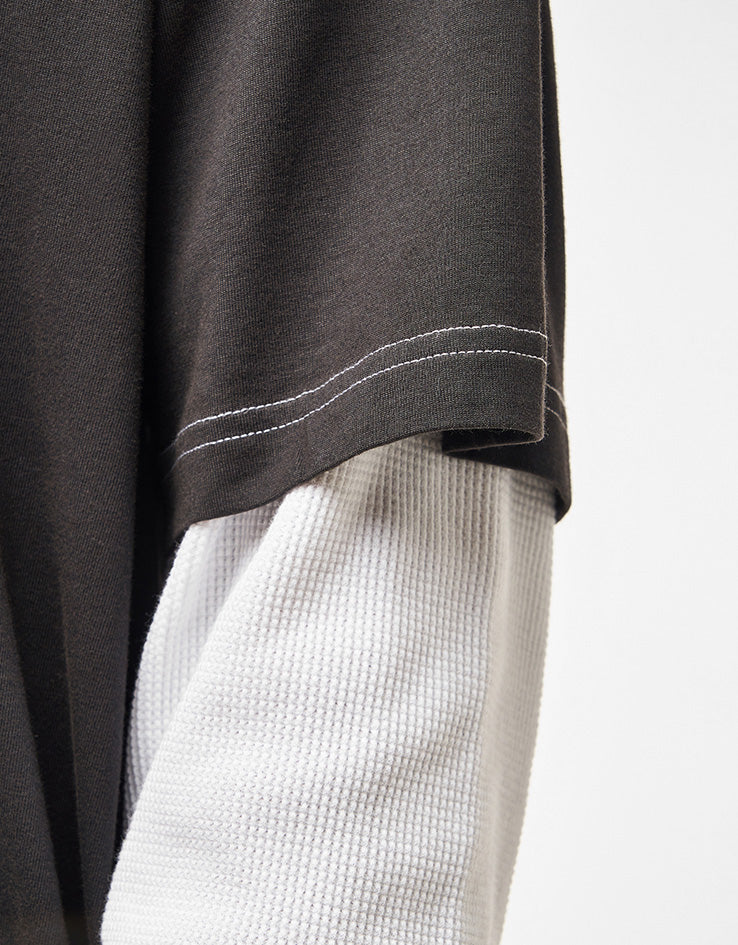 Welcome Brevity Layered L/S Knit - Black/White