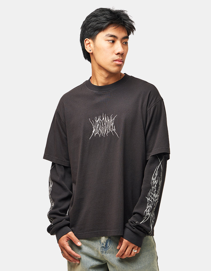 Welcome Caste Layered L/S Knit - Black/Grey