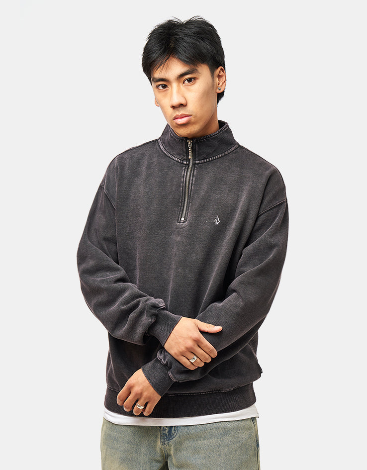 Volcom Single Stone Quarter Zip - Light Acid Black