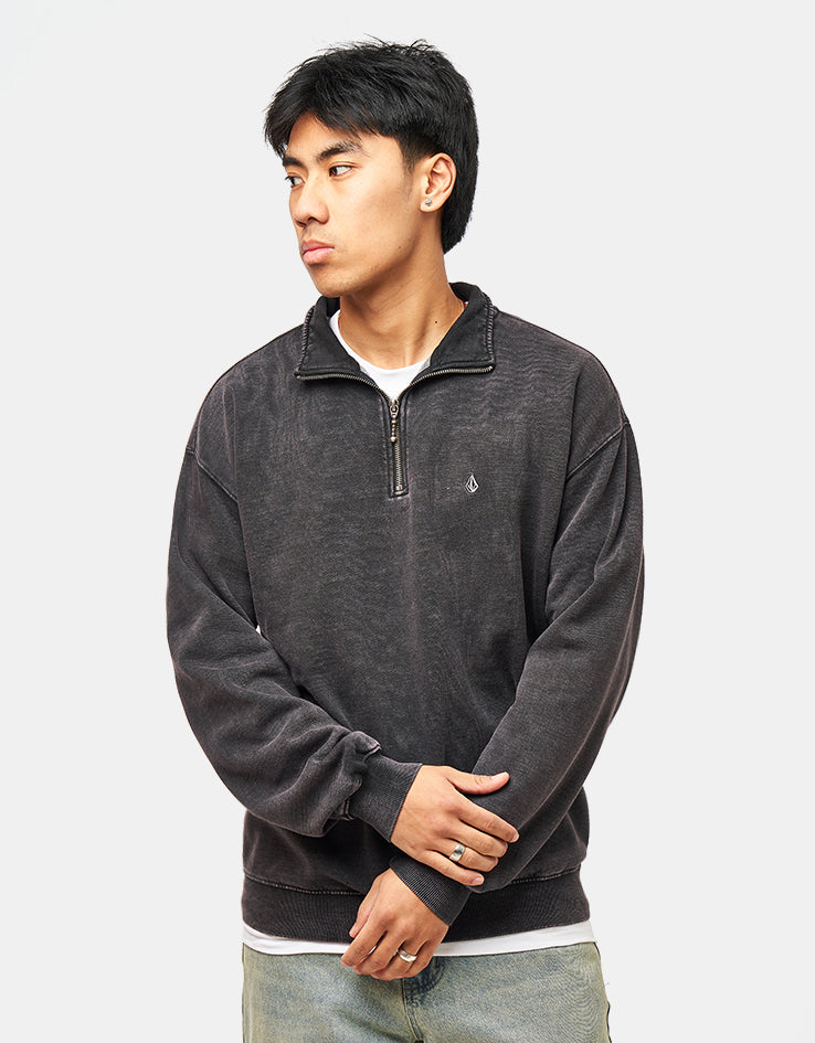 Volcom Single Stone Quarter Zip - Light Acid Black