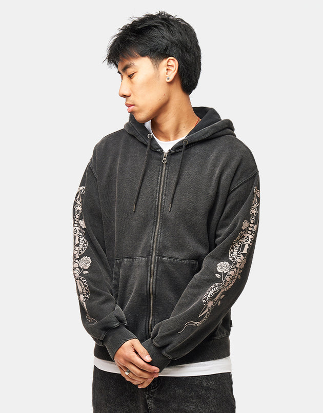 Volcom Die By The Stone Zip Hoodie - Light Acid Black