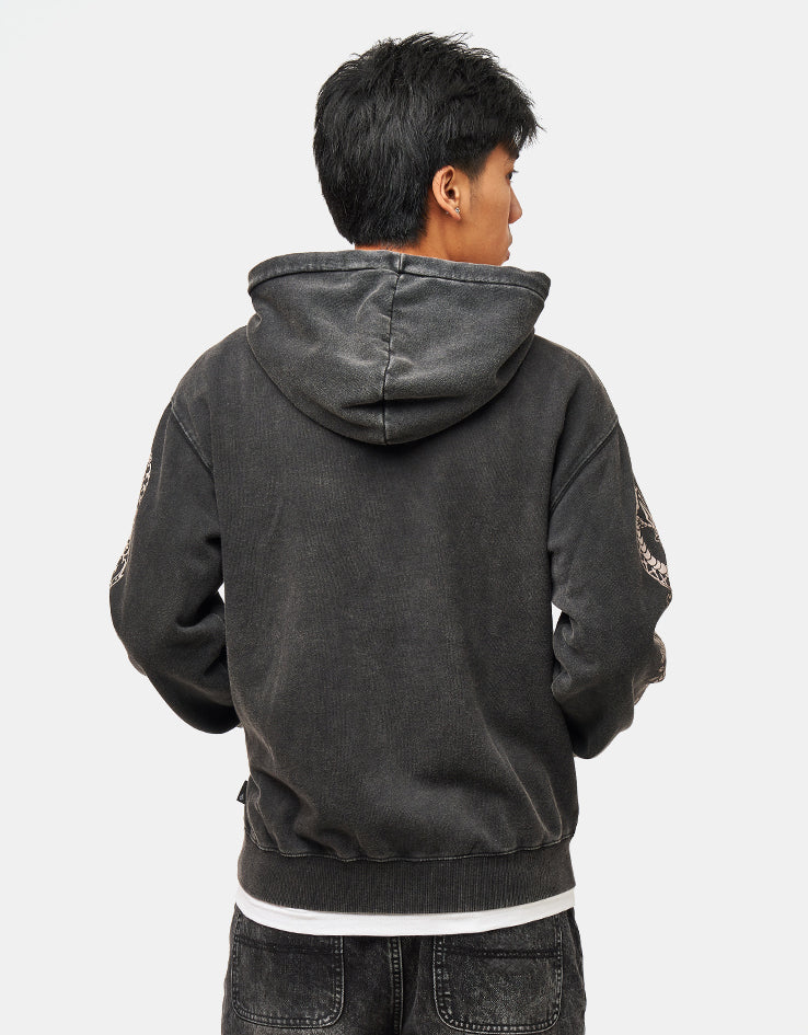 Volcom Die By The Stone Zip Hoodie - Light Acid Black