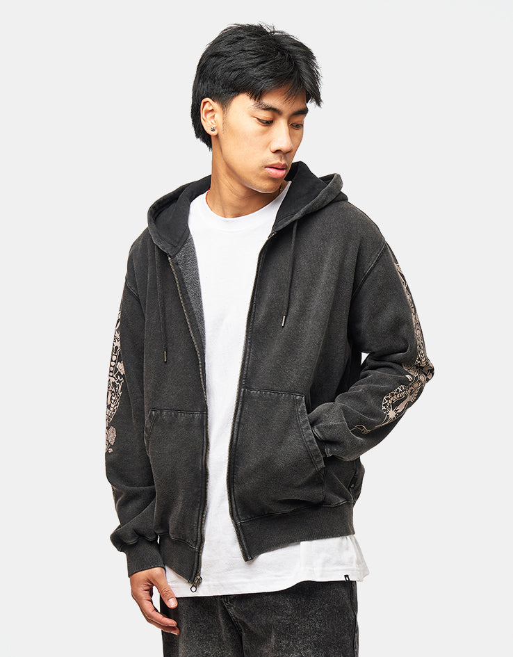 Volcom Die By The Stone Zip Hoodie - Light Acid Black