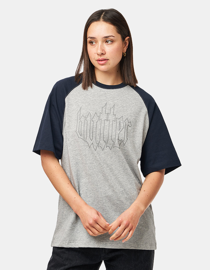 Butter Goods Harvest Raglan T-Shirt - Navy/Heather