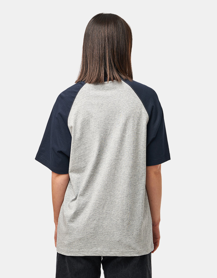 Butter Goods Harvest Raglan T-Shirt - Navy/Heather