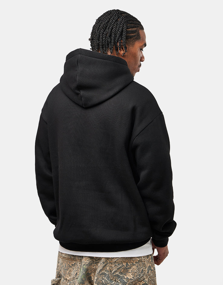 Butter Goods Plaid Logo Applique Pullover Hoodie - Black