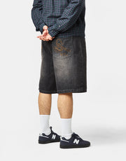 Butter Goods Scorpion Stitch Denim Shorts - Slub Black