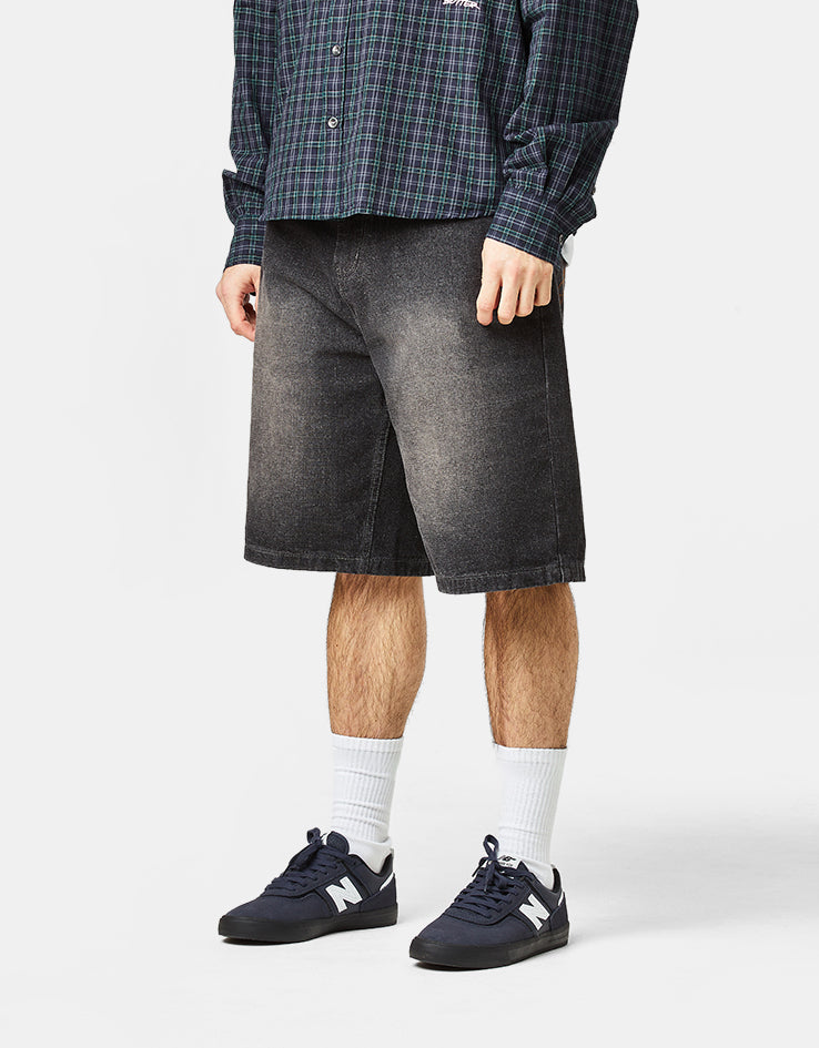 Butter Goods Scorpion Stitch Denim Shorts - Slub Black