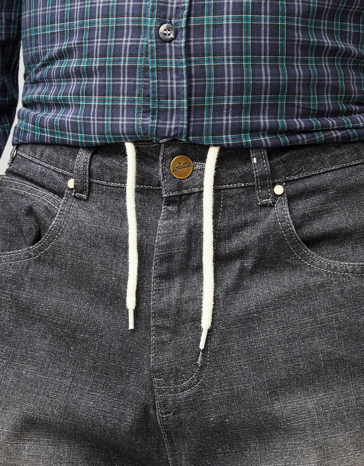 Butter Goods Scorpion Stitch Denim Shorts - Slub Black