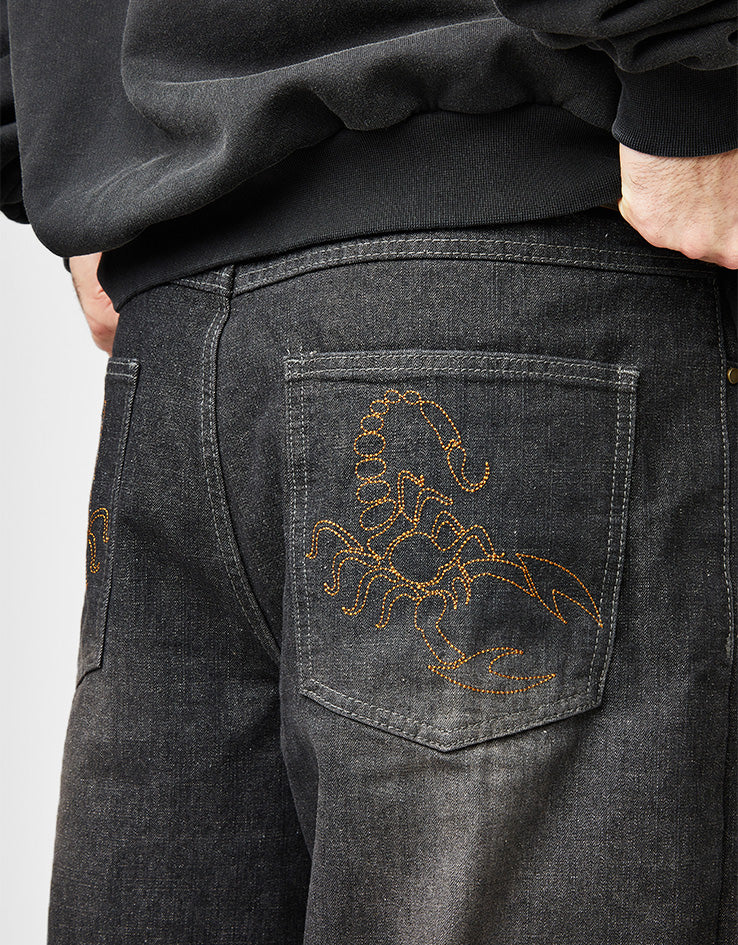 Butter Goods Scorpion Stitch Denim Jeans - Slub Black