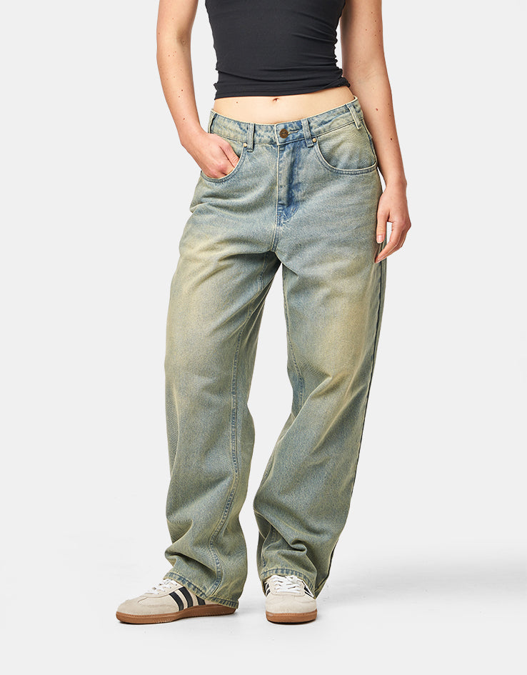 Butter Goods Scorpion Stitch Denim Jeans - Tinted Light Blue
