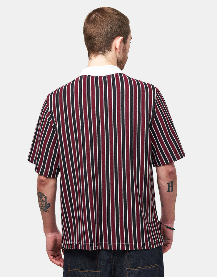 adidas Skate OG Polo Shirt - White/Black/Maroon