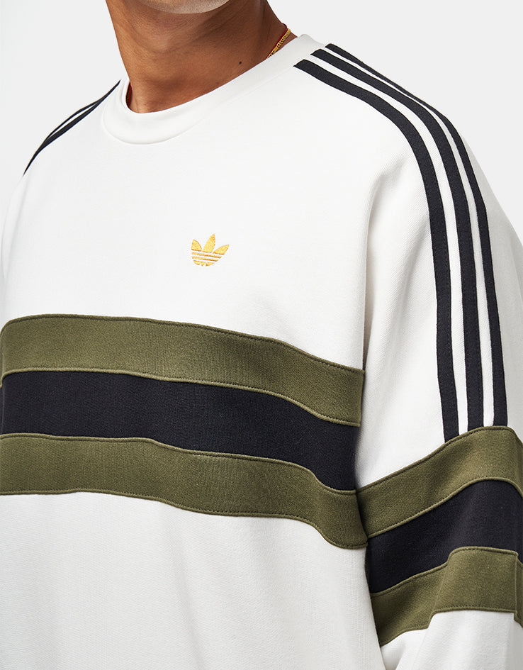 adidas Skate OG Crew - Core White/Olive Strata/Black