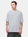 adidas Skate Yarn Dyed Striped T-Shirt - White/Dark Blue