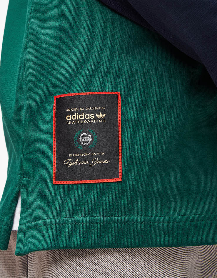 adidas x Tyshawn Rugby Polo Shirt - Collegiate Green/Legend Ink