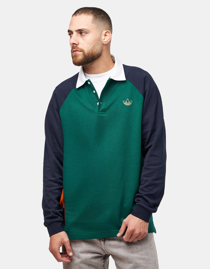 adidas x Tyshawn Rugby Polo Shirt - Collegiate Green/Legend Ink