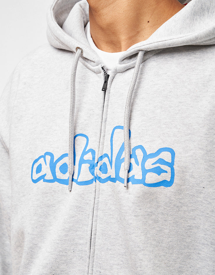 adidas x Kogancult Zip Hoodie - Heather Grey/Lucid Ray