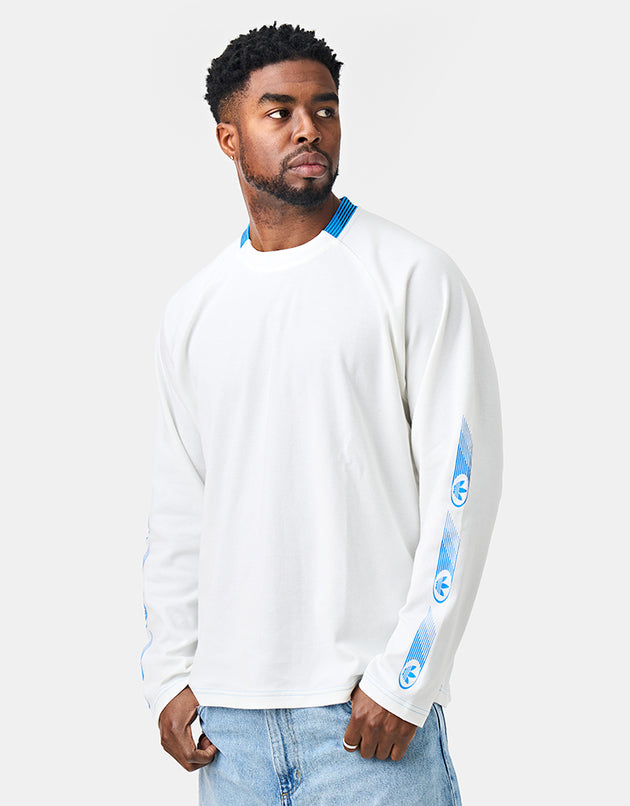 adidas Skate Form L/S T-Shirt - White/Lucid Ray/Blue