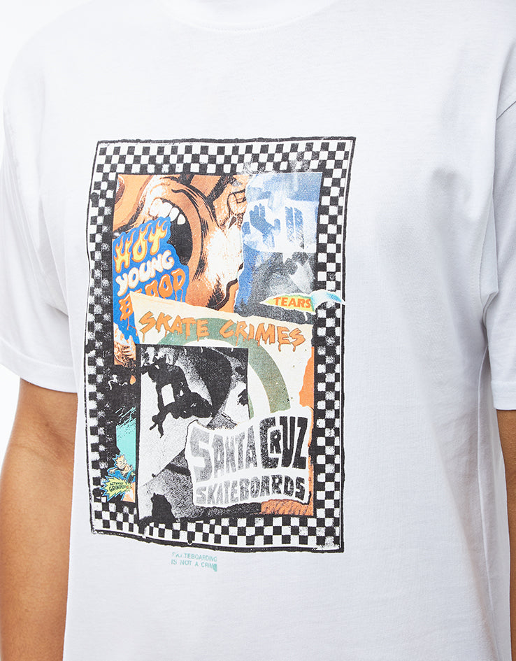 Santa Cruz Ad Collage Front T-Shirt - White