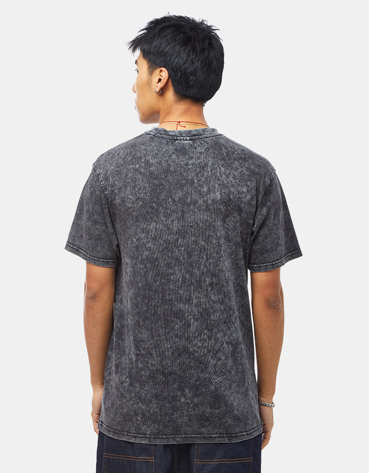 Santa Cruz Out Of Time Front T-Shirt - Black Acid Wash