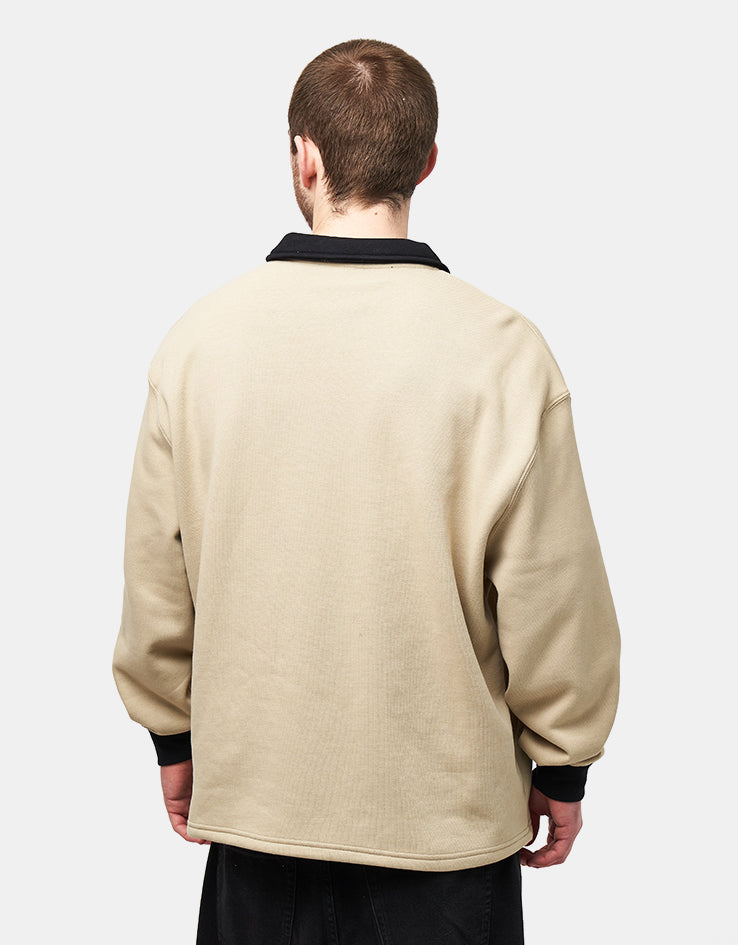 Santa Cruz Out Of Time Strip 1/4 Zip Crew - Stone Grey