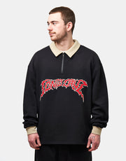 Santa Cruz Out Of Time Strip 1/4 Zip Crew - Black